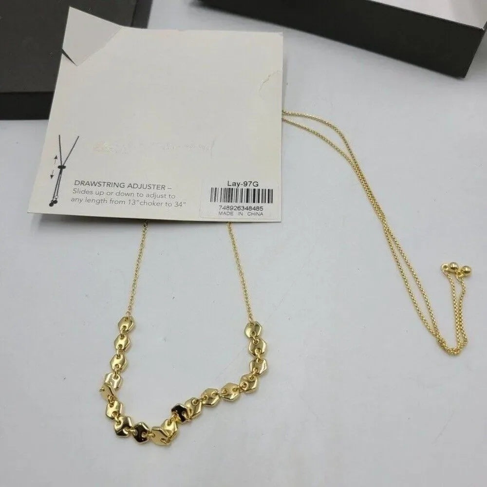 Layers Gold Necklace Drawstring Adjuster Slides LAY-97G 13